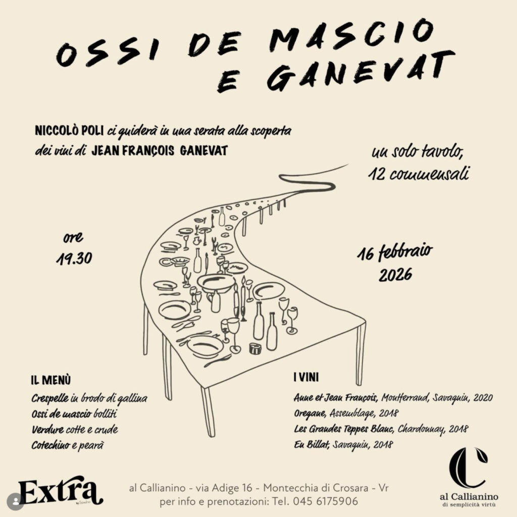Locandina dell’evento al Callianino a Verona con la partecipazione di Extra Wine Shop