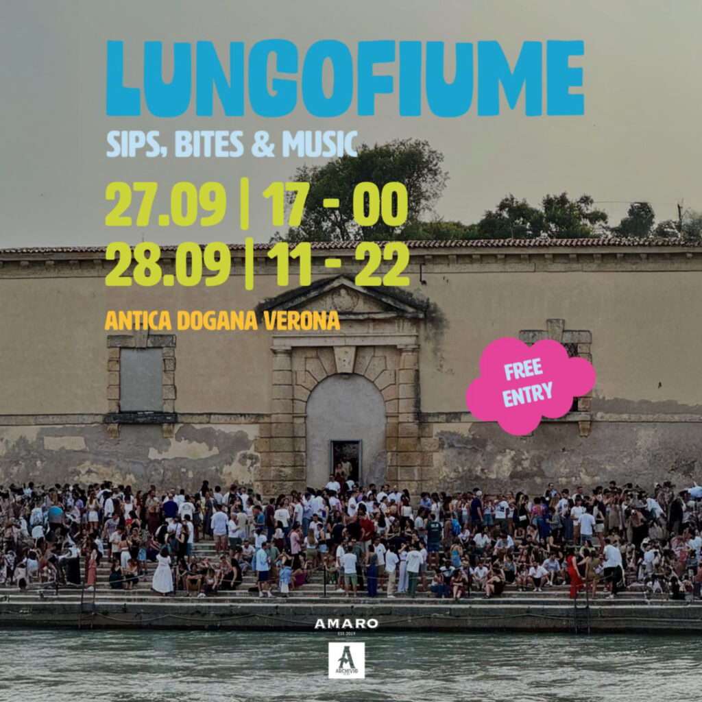 Locandina dell’evento Lungofiumo a Verona con la partecipazione di Extra Wine Shop